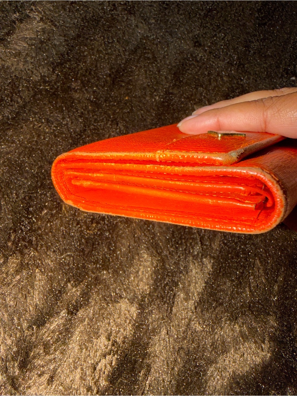 MCM Orange Leather Flap Wallet Wallet - Picture 4 of 7